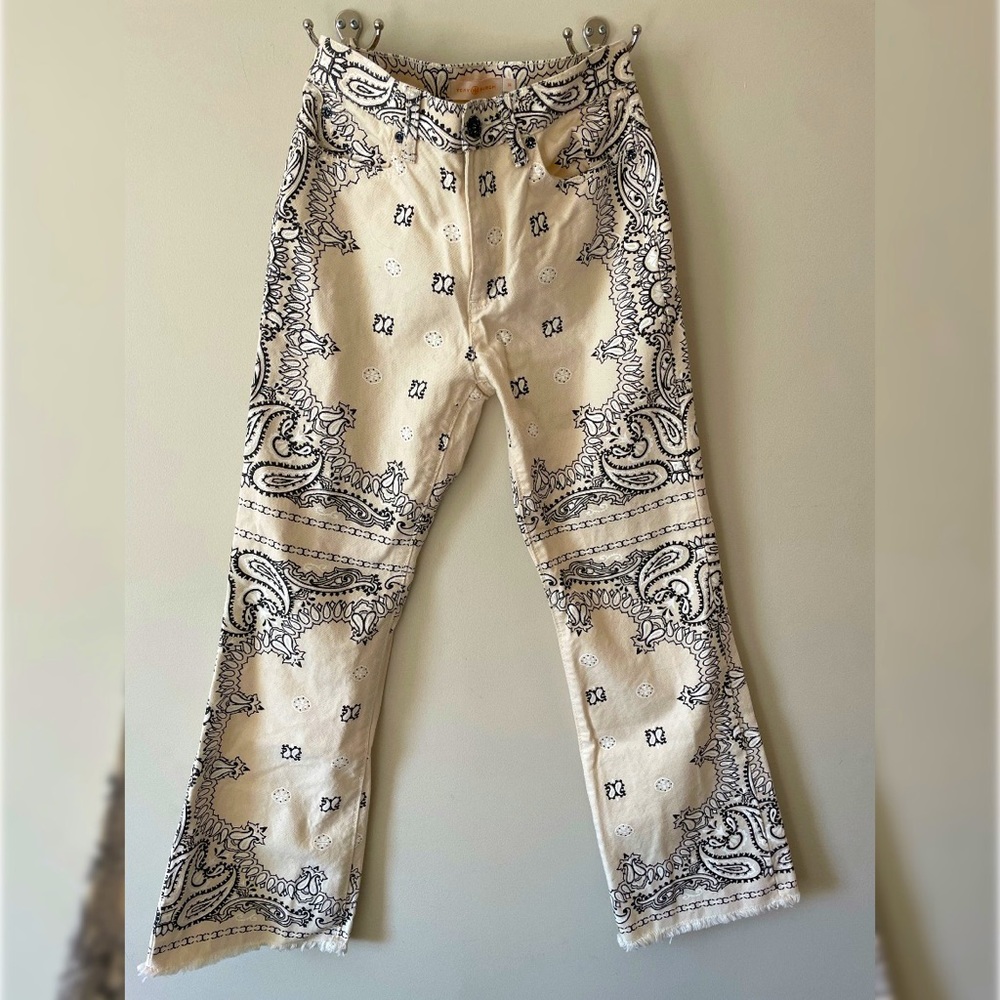 Tory Burch bandana print jeans sz. 25 (like new)